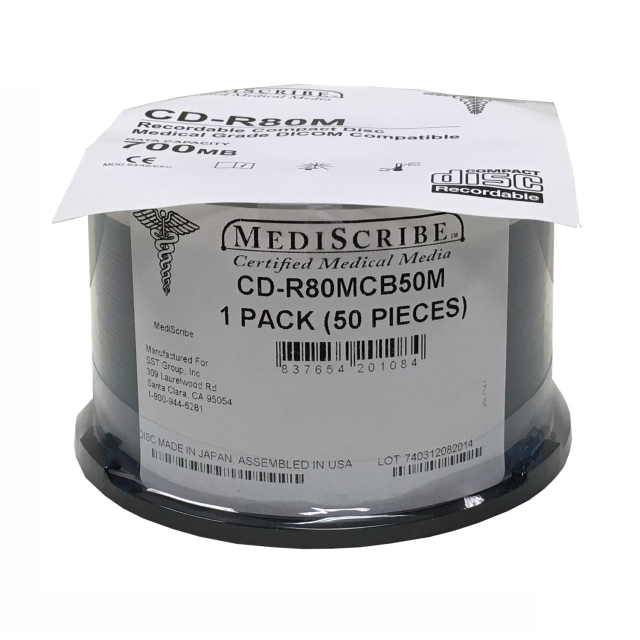 CD-R80 (700MB) MediScribe Medical Grade 50 pc Cake Box Printed - SST ...